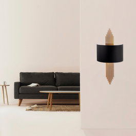 Opviq Lámpara de Pared Moderna Negro y Cobre